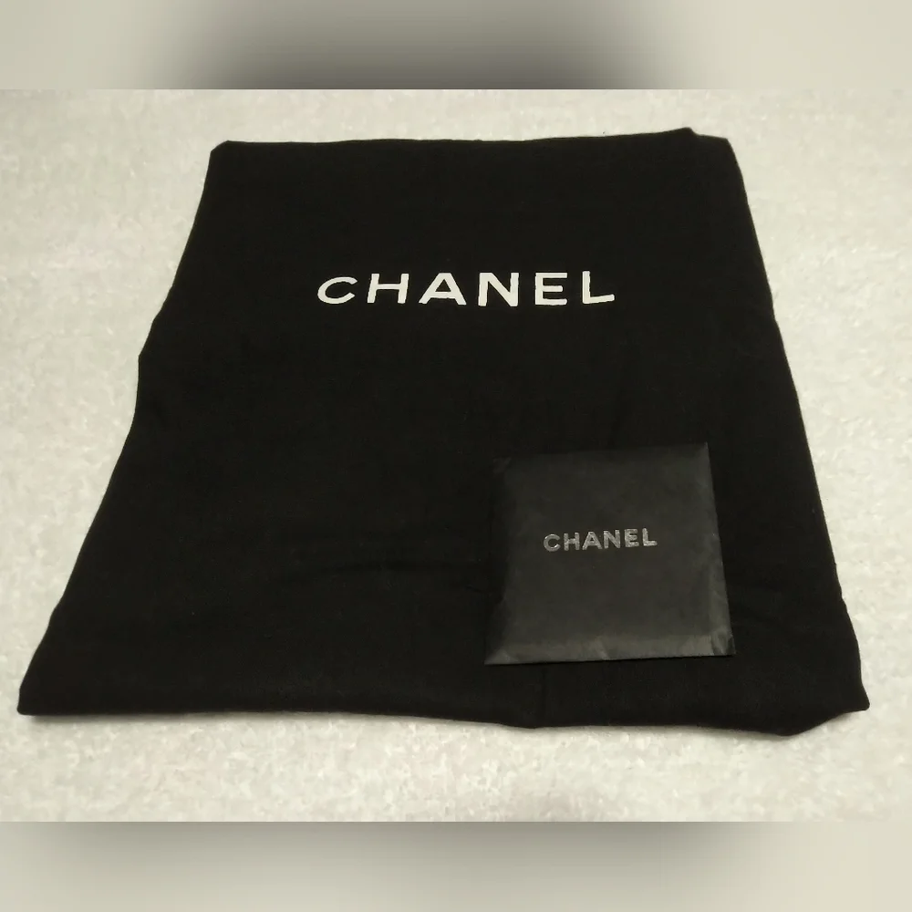 Authentic Chanel Melrose Cabas Black Satin Tote